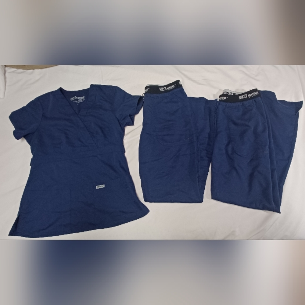 Navy Blue Greys Anatomy Scrub Set
